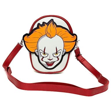 Warner Bros. Horror Movies Bag, Crossbody, It Pennywise Smiling Face Applique, Vegan Leather - Image 4
