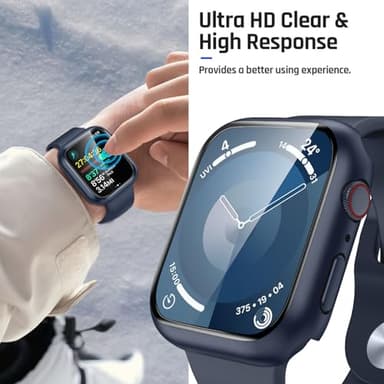 Goton Waterproof Case Compatible for Apple Watch Screen Protector Series 6/5/4, SE 3/2/1 44mm, Hard Bumper with Tempered Glass for iWatch Cover 44 mm - Image 5