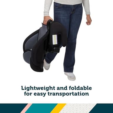 Safety 1st Grow and Go 2-in-1 Booster Car Seat with ComfortWings, Converts High-Back to Backless, 19" Wide, Fits 3 Across, Lightweight, Foldable, Easy-Clean, Cup Holders, 40-100 lbs, Crushed Grape - Image 7