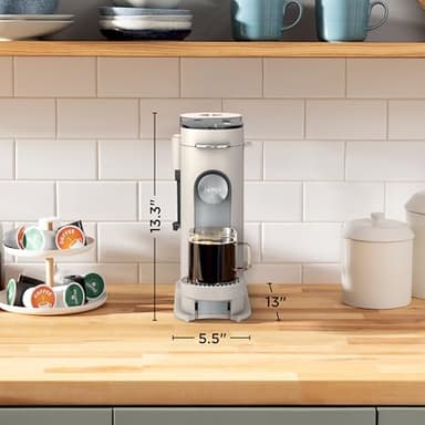 Ninja Pod & Grounds | Coffee Maker | XL Single-Serve | K-Cup Pod Compatible | Brews Grounds | Compact Design | Built-In Milk Frother | 68-oz. Reservoir, 6-oz. Cup to 24-oz. Mug Sizes | Stone |PB055AST - Image 9