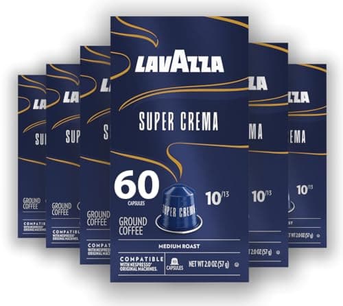 Lavazza Super Crema Aluminum Capsules Compatible with Nespresso* Original Machines, Medium Roast, Arabica and Robusta Blend (60 Capsules) - Image 1