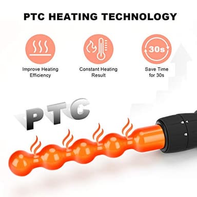 PARWIN PRO BEAUTY 7 in 1 Curling Iron Wand Set,Dual Voltage Curling Wand with 7 Interchangeable Diamond Ceramic Hair Curler Wands with LCD Temperature Control Auto Shut Off Black - Image 4