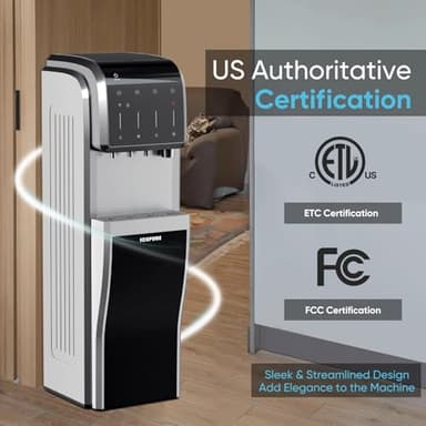 ICEPURE 5-in-1 Water Cooler with Ice Maker, Bottom Load for 5 Gallon Bottle, WIFI, Bullet and Crushed/Chewable Ice, 35lbs/24H, Hot and Cold Water, Water Dispenser Built-in Ice Machine, Stainless Steel - Image 3