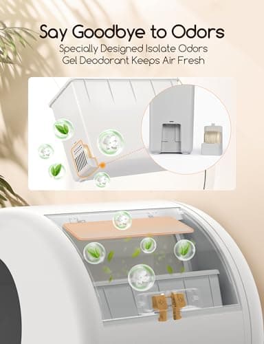 MeoWant Self-Cleaning Cat Litter Box, Advanced Safety System Automatic Cat Litter Box Perfect for Multi Cats, Extra Large/Odor Control/APP Control Smart Cat Litter Box with Mat & Liner, Yellow - Image 5