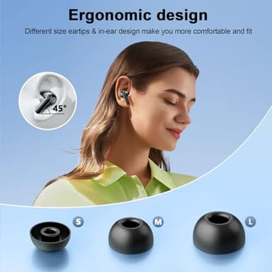 Wireless Earbuds, Bluetooth 5.3 Headphones LED Power Display, 2025 New Wireless Earphones, 4 ENC Noise Cancelling Mic, HiFi Stereo, 48H Playtime Mini Case IP7 Waterproof for Sport Walk - Image 5