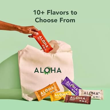 ALOHA Organic Plant Based Protein Bars |Peanut Butter Chocolate Chip | 1.98 Oz (Pack of 12) | Vegan, Low Sugar, Gluten Free, Paleo, Low Carb, Non-GMO, Stevia Free, Soy Free, No Sugar Alcohols - Image 6