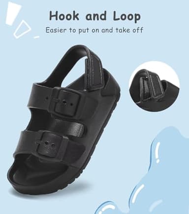 Pisumg Toddler Boy Girl Sandals Buckle Adjustable Back Strap Water Sandals - Image 4