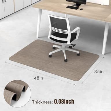 Blvornl Office Chair Mat - 35" x 48" Desk Chair Mat for Hard Wood and Tile Floor, Large Anti-Slip Hard Floor Protector, PVC Mat Desk Rug, Dark Brown - Image 2