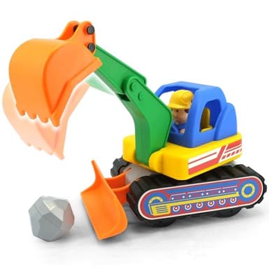 Kiddieland: Light & Sound: My First Excavator - Motorized Construction Toy Vehicle & Figure, Auto Stops, Engine Rev & Horn, Kids & Toddlers Age 1 yr+ - Image 7