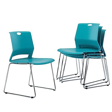 Sidanli Blue Stacking Chairs-Set of 4 - Image 1