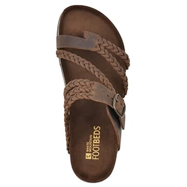 WHITE MOUNTAIN Women's Hayleigh Footbed Sandal, Brown/Leather, 8 M - Image 6