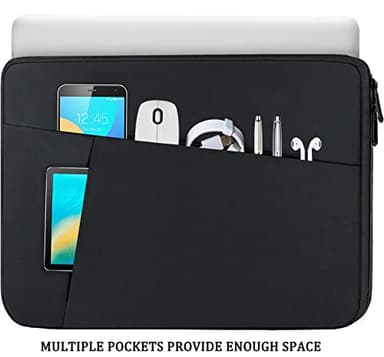 Laptop Case Sleeve 15.6 inch, Durable Shockproof Protective Computer Carrying Cover with Front Pocket, Briefcase Handbags Laptop Sleeve Bag for 15.6 inch HP, Dell, Acer, Asus, Notebook, Black - Image 3