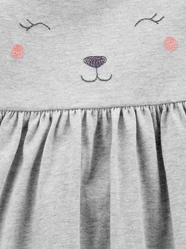 Simple Joys by Carter's Girls' Short-Sleeve and Sleeveless Dress Sets, Pack of 2, Grey Bear Print/Pink Elephants, 0-3 Months - Image 2