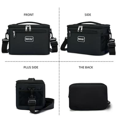 BEIMILY Lunch Box for Men/Women, Small Insulated Lunch Bag, Leak-Proof Soft Cooler Tote Bag, Reusable LunchBox for Work, Travel, Fitness, Picnic with Adjustable Shoulder Strap for Adults (Black) - Image 6