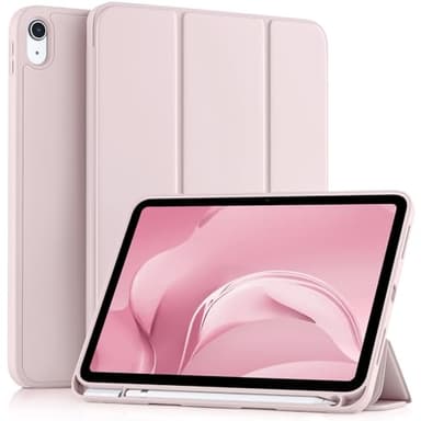 Akkerds Compatible with iPad (A16) 11th Generation Case 11 Inch 2025, for iPad 10th Generation Case 10.9 Inch 2022 with Pencil Holder, Slim Trifold Stand Protective Cover with Soft TPU Back, Pink - Image 1