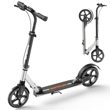 WAYPLUS Kick Scooter for Ages 6+,Kid, Teens & Adults. Max Load 240 LBS. Foldable, Lightweight, 8IN Big Wheels for Kids, Teen and Adults, 4 Adjustable Levels. Bearing ABEC9 - Image 1