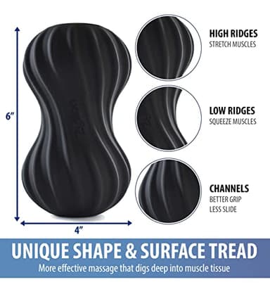 Zyllion Vibrating Peanut Massage Ball with 4 Modes - Cordless Rechargeable Electric Deep Tissue Massager Roller for Muscle Pain Relief, Black, ZMA-30 - Image 3