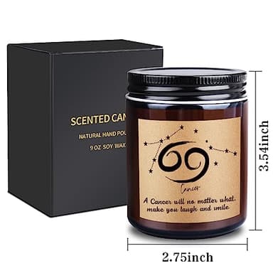 Cancer Zodiac Gifts for Women, Funny Birthday Gifts, Unique Cancer Zodiac Candle Gifts for Best Friends Man Mom Sister Girlfriend 21st 30th 40th 50th, Fun Astrology Present for Grandma Wife Husband - Image 4