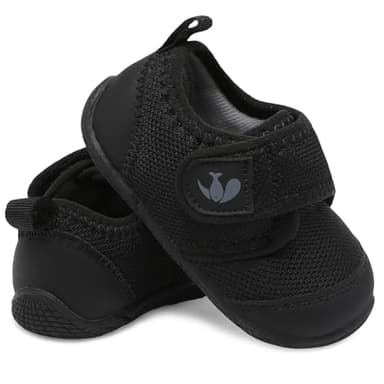 FEETCITY Baby First Walking Shoes Baby Shoes Boys Girls Newborn Crib Shoes Anti-Slip Toddler Sneakers Black - Image 7