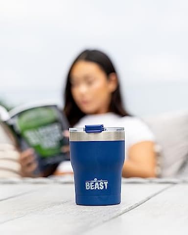Beast 10 oz Tumbler Stainless Steel Vacuum Insulated Coffee Ice Cup Double Wall Travel Flask (Royal Blue) - Image 3