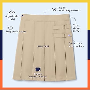 French Toast Girls Adjustable Waist Pleated-Front Two-tab Scooter - Image 4