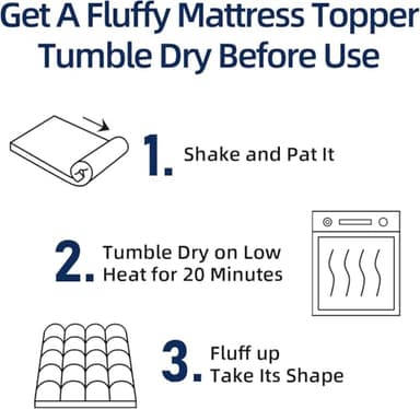 Mattress Topper King for Back Pain, Extra Thick Mattress Pad Cover, Plush Pillow Top, Deep Elastic Pocket, Black - Image 6