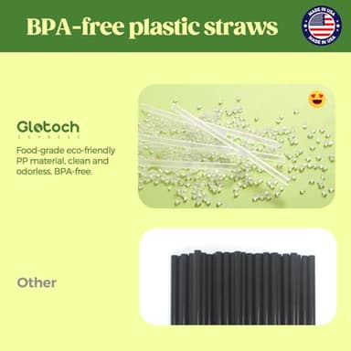 Glotoch Express 500PCS Individually Wrapped Clear Plastic Straws, 7.75'' Long, 0.24'' Diameter Disposable Drinking Straws for Every Occasion, Party, Made in USA - Image 3