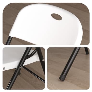 Nazhura 350 Weight Limit Heavy Duty Plastic Folding Chair with Reinfoced Steel Frame for Indoor and Outdoor, Wedding, Party, Restaurant, Meeting Room, Patio and Garden (White, 4 Pack) - Image 4