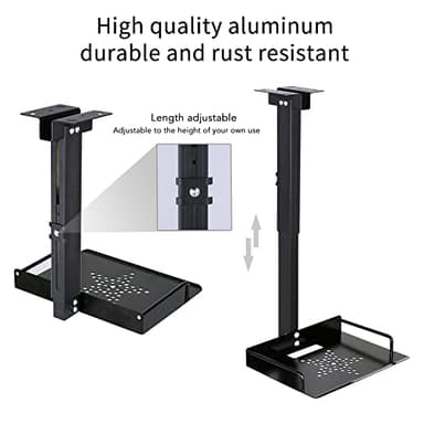 Drsn Universal Ceiling Mount with Tray, 11.4-22 inches Adjustable, No Hole Installation, Aluminum Alloy, in-Tube Cable Routing, Universal Ceiling Mount for Projector/Camera, Wall/Ceiling - Image 4