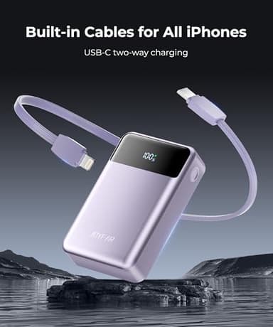 JOYFAR Portable-Charger-Power-Bank Travel Essentials Battery Pack USB C 30000mAh Built in Cable 22.5W Phone Fast Charging Powerbank Compatible with iPhone 16 15 14 13 12 X iPad Samsung Google (Purple) - Image 5