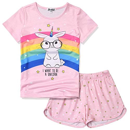 Summer Pajamas for Big Girl Size 10 11 Rabbit Pjs Sets Easter Day Clothes Pink - Image 1