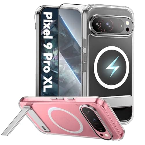 Oneagle Magnetic Clear for Google Pixel 9 Pro XL Case with [Metal Kickstand + Screen Protector],[Fit for MagSafe][30X Anti-Yellow][15FT Military Grade Shockproof] Hard Back Pixel 9 Pro XL Phone Case - Image 1