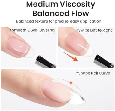 beetles 7 in 1 Clear Builder Gel Nail Set, 15ml Building Gel for Nail Apex and Extension in Strengthener Hard Gel Bottle, Led Lamp Gel Rhinestone - Image 4