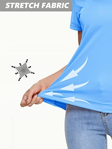 MAGCOMSEN Womens Short Sleeve T Shirts Dry Fit Shirts Summer Shirts UPF 50+ Hiking Shirts Athletic Shirt Running Top Waterful Blue L - Image 7