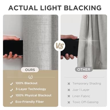 Joydeco Blackout Curtains 96 Inches Long, Light Blocking Curtains for Bedroom 2 Panels with Grommets, Thermal Insulated, Noise Reducing Room Darkening Drapes Privacy Protection for Living Room Window - Image 6