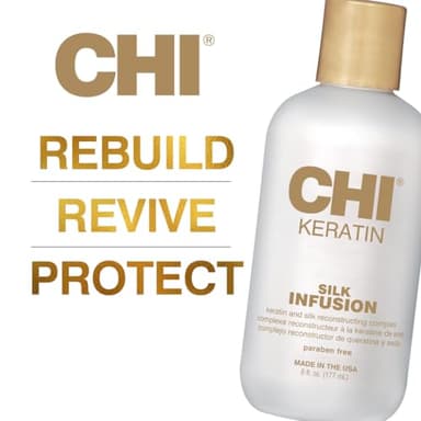 CHI Keratin Silk Infusion, Hydrating Hair Serum For Restoring Softness & Shine, Helps Dry, Damaged Hair, Sulfate-free, 6 Oz - Image 3