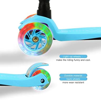 3 Wheel Scooter for Kids Ages 6-12,Kids Scooter with Light Up Wheels, Sturdy Deck Design, and 4 Height Adjustable Suitable for Kid Ages 3-12 - Image 2