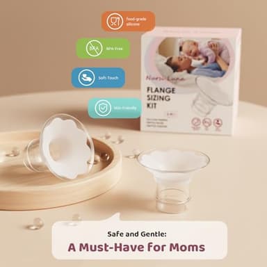 Nursi Luna Flange Sizing Kit 3 in 1 with 10PCS Flange Inserts 13/15/17/19/21mm, Silicone Flanges Insert Kit for 24mm Flange/Shield, Pumping Essentials Kit for Moms - Image 5