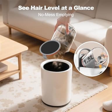 Afloia 6-in-1 Dog Grooming Kit, Pet Grooming Vacuum for Shedding, Dog Hair Vacuum with Clipper Nail Trimmer Grinder, Pet Brush Groomer at Home, Low Noise Cats Hair Remover, 1.5L Dust Cup, White - Image 8