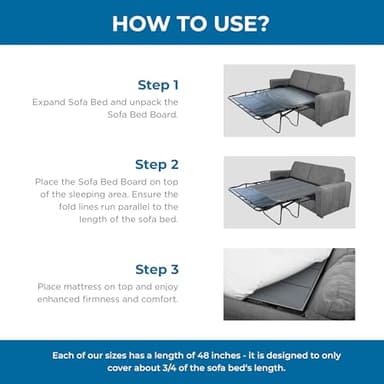 Meliusly Heavy Duty Sleeper Sofa Support Board (48x60 - Queen Size) Reinforced Wood Sofa Bed Support, Pull Out Couch Mattress Board, Sleeper Bar Shield, SleeperSaver - Image 6
