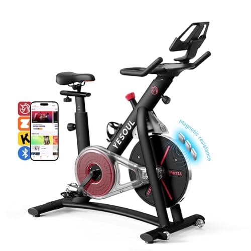 Yesoul S3 Black Exercise Bike For Home Smart White Cycling Bike Magnetic Resistance For Gym Electric Stationary Bike Bluetooth Heart Rate For Women Apartment Workout Bike For Fitness - Image 1