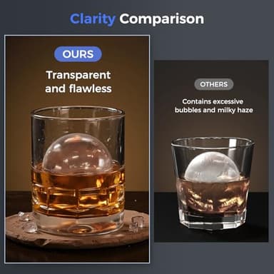 Rellytech 2’’ Ice Ball Maker – 4 pcs Round Cubes in 35 Mins, 144pcs/Day, Clear Sphere Ice Maker Machine for Whiskey, Bourbon & Cocktails, Self-Cleaning, Auto Water Supply, for Home Bar & Parties - Image 6