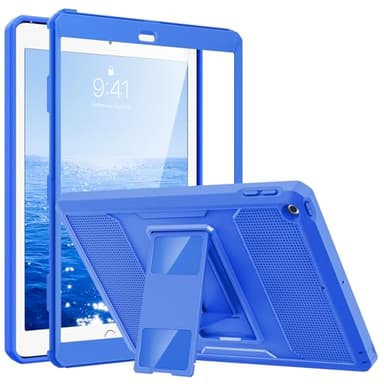 MoKo Case Fit 2018/2017 iPad 9.7 6th/5th Generation - [Heavy Duty] Shockproof Full Body Rugged Hybrid Cover with Built-in Screen Protector Compatible with Apple iPad 9.7 Inch 2018/2017, Blue Wave - Image 1