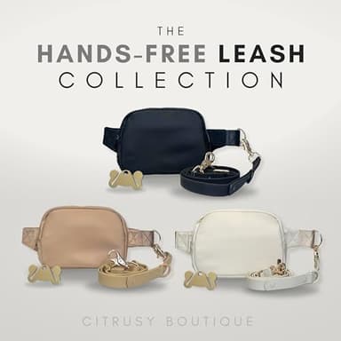 Hands Free Leash and Belt Bag | Cream, Leash Only - Image 6