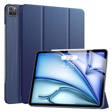 Soke Case for iPad Air 13 Inch (M3/M2) 2025/2024,iPad Pro 12.9 2022 2021(6th 5th Generation) - [Slim Trifold Stand + Auto Wake/Sleep],Protective Hard PC Back Cover (Navy) - Image 1