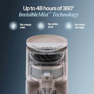 BLUEAIR Room Humidifier - DreamWell - 48Hr Top-Fill Mist-Free InvisibleMist Technology Aroma Stone for Essential Oils and Soothing Mood Lighting - Quiet Operation for Bedroom and Home Use, Beige - Image 4