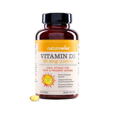 NatureWise Vitamin D3 1000iu (25 mcg) 1-Year Supply for Immune Support, Healthy Muscle Function, and Bone Health - Non-GMO, Gluten Free in Organic Extra Virgin Olive Oil, (Mini Softgel), 360 Count - Image 1