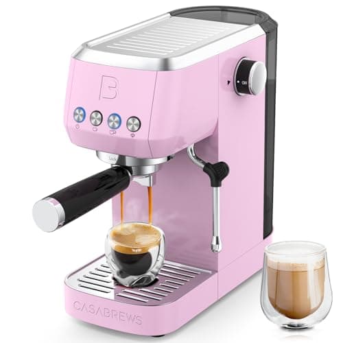 CASABREWS 3700 Essential Espresso Machine 20 Bar, Stainless Steel Coffee Machine with Steam Frother for Home, Compact Espresso Maker with 49oz Water Tank, Pastel Pink - Image 1