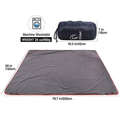 REDCAMP Large Waterproof Stadium Blanket for Cold Weather, Soft Warm Fleece Camping Blanket Windproof for Outdoor Sports, Dark Blue - Image 5