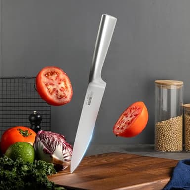 Knife Set, 16 Pieces Kitchen Knife Set with Wood Block, Chef Knife with 6 Pieces Steak Knife, High Carbon Stainless Steel Japanese Knives for Multipurpose Cooking - Image 4